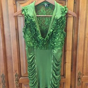 XOXO • Green V-Neck Blouse • Small